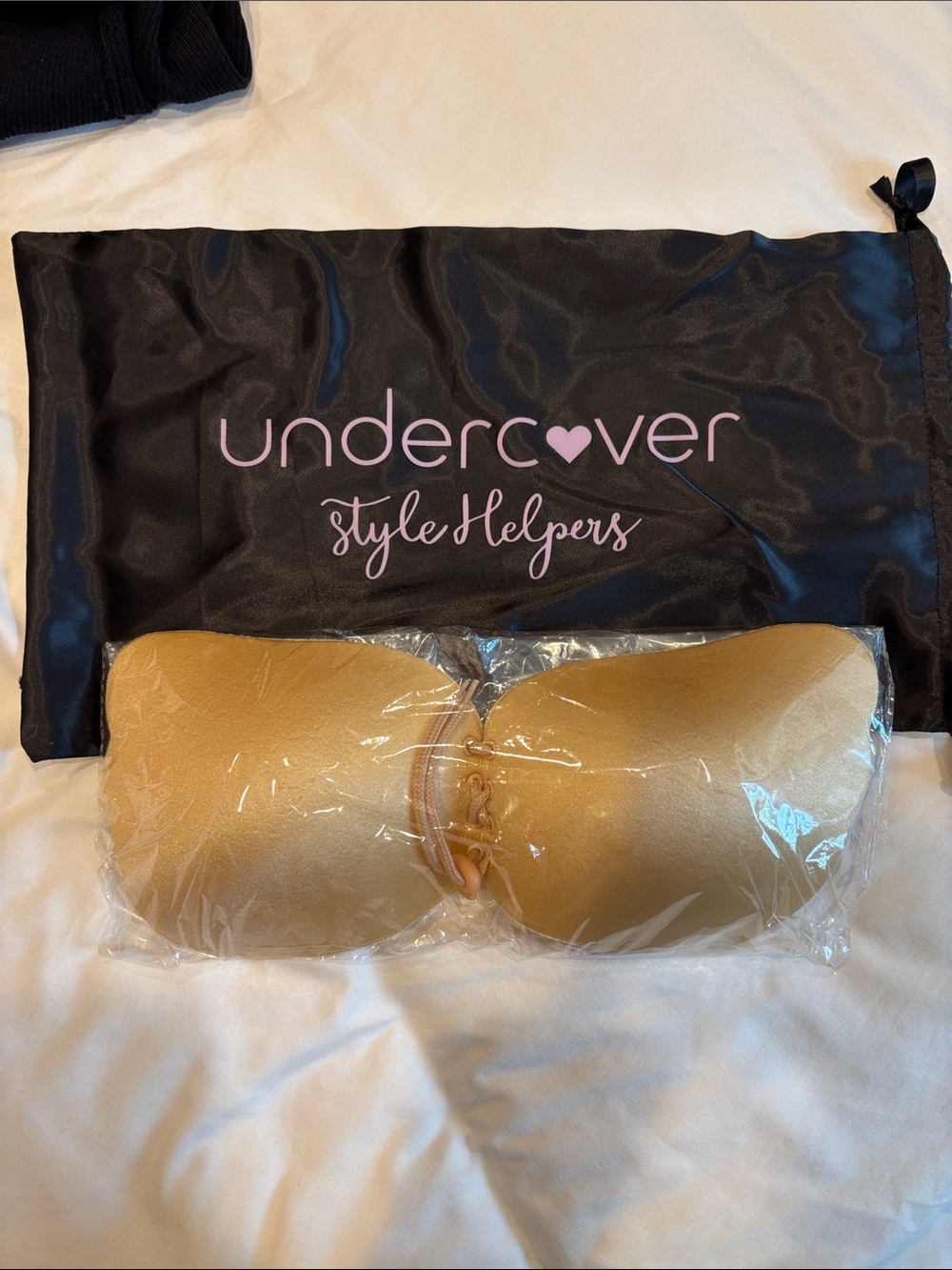 Strapless Sticky Bra with Drawstring Closure size D